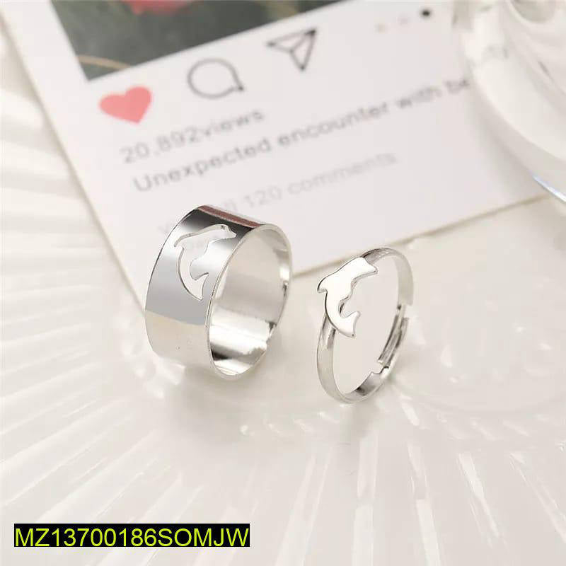 Silver dolphin Rings for couples