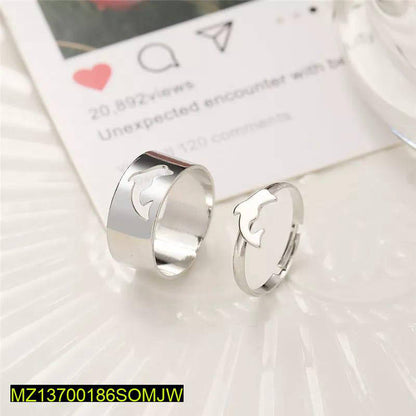 Silver dolphin Rings for couples