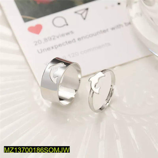 Silver dolphin Rings for couples
