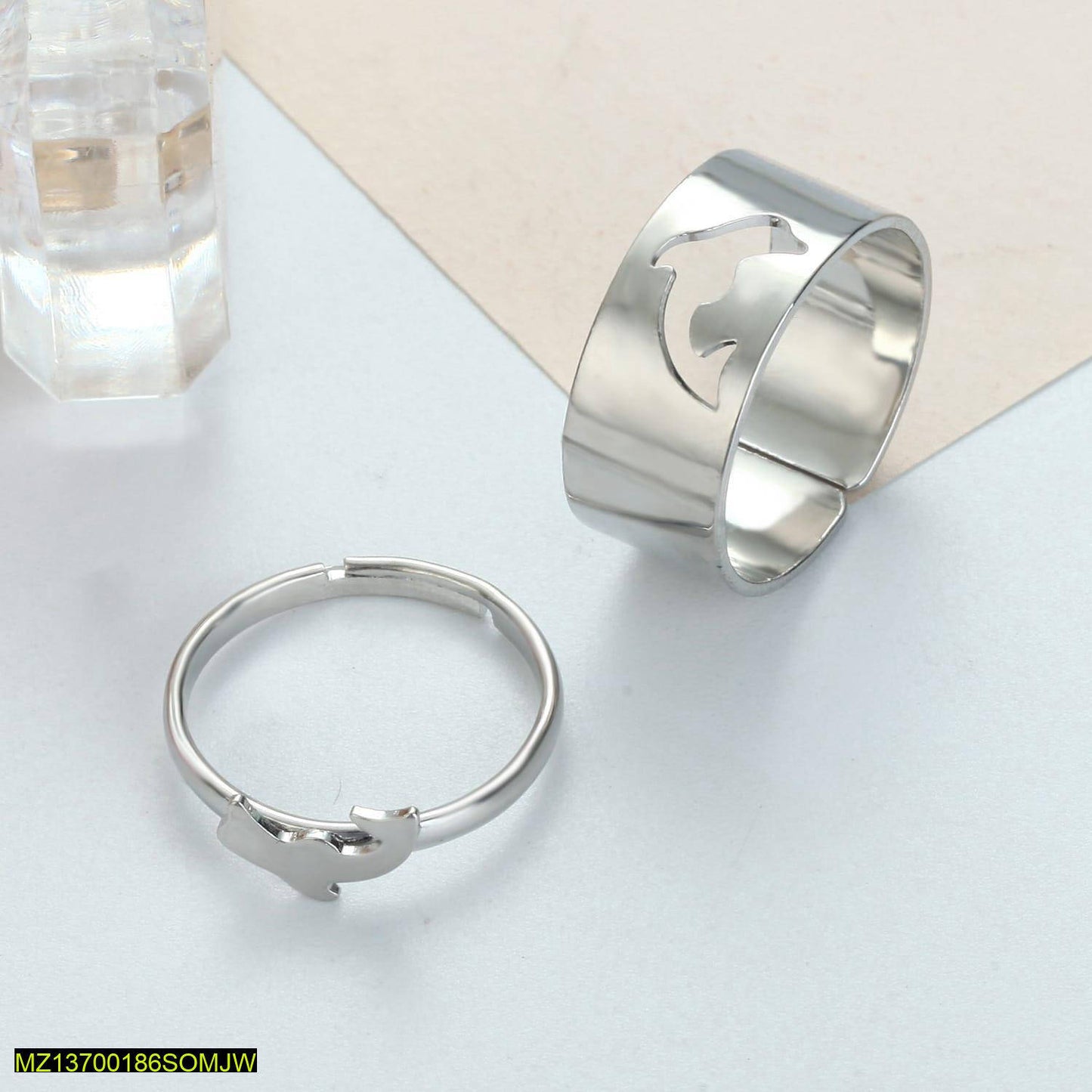 Silver dolphin Rings for couples