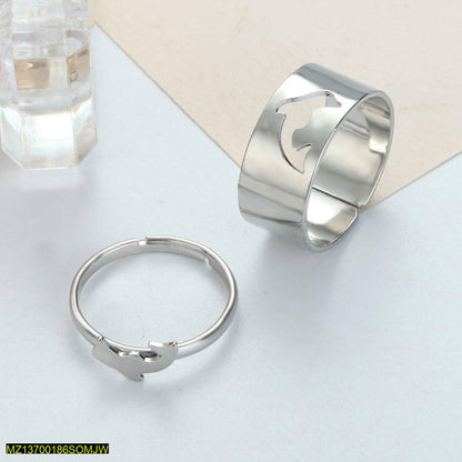 Silver dolphin Rings for couples