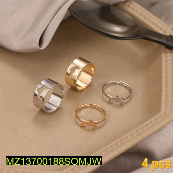 Elegant Dolphin couple Rings || Gold & Silver
