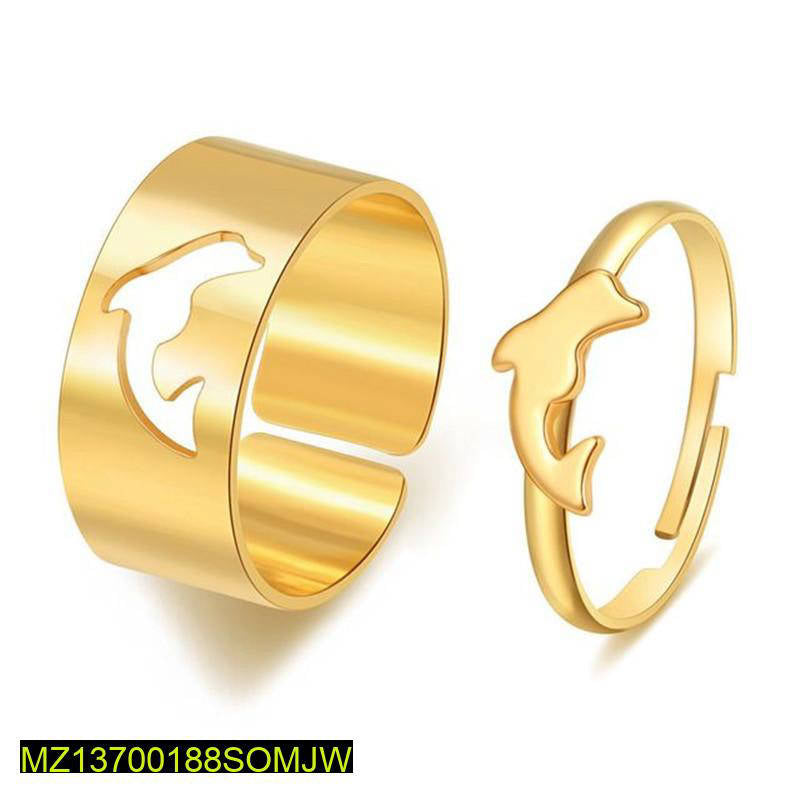 Elegant Dolphin couple Rings || Gold & Silver