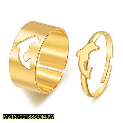Elegant Dolphin couple Rings || Gold & Silver