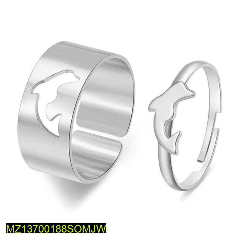 Elegant Dolphin couple Rings || Gold & Silver