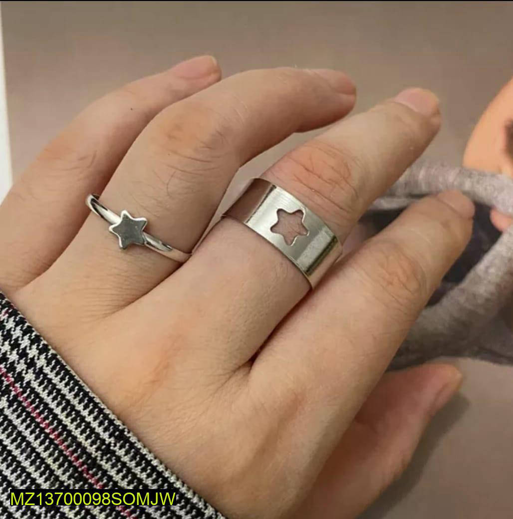 Silver Plated Star Rings For Couples