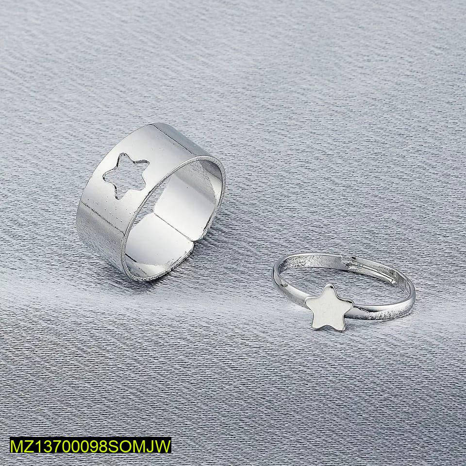 Silver Plated Star Rings For Couples