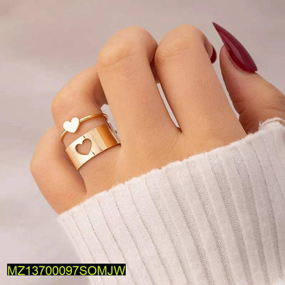Golden Heart Rings set for couples