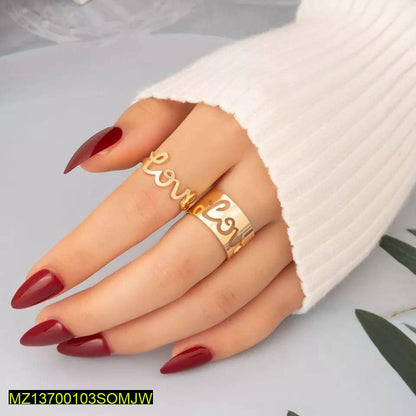 Golden Love Rings set of 2
