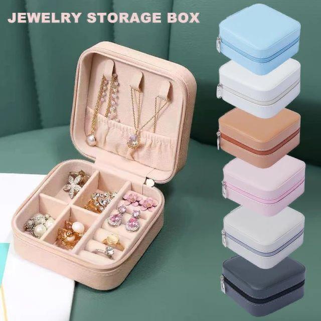 Pink square jewellery Box for women Travel wedding storage