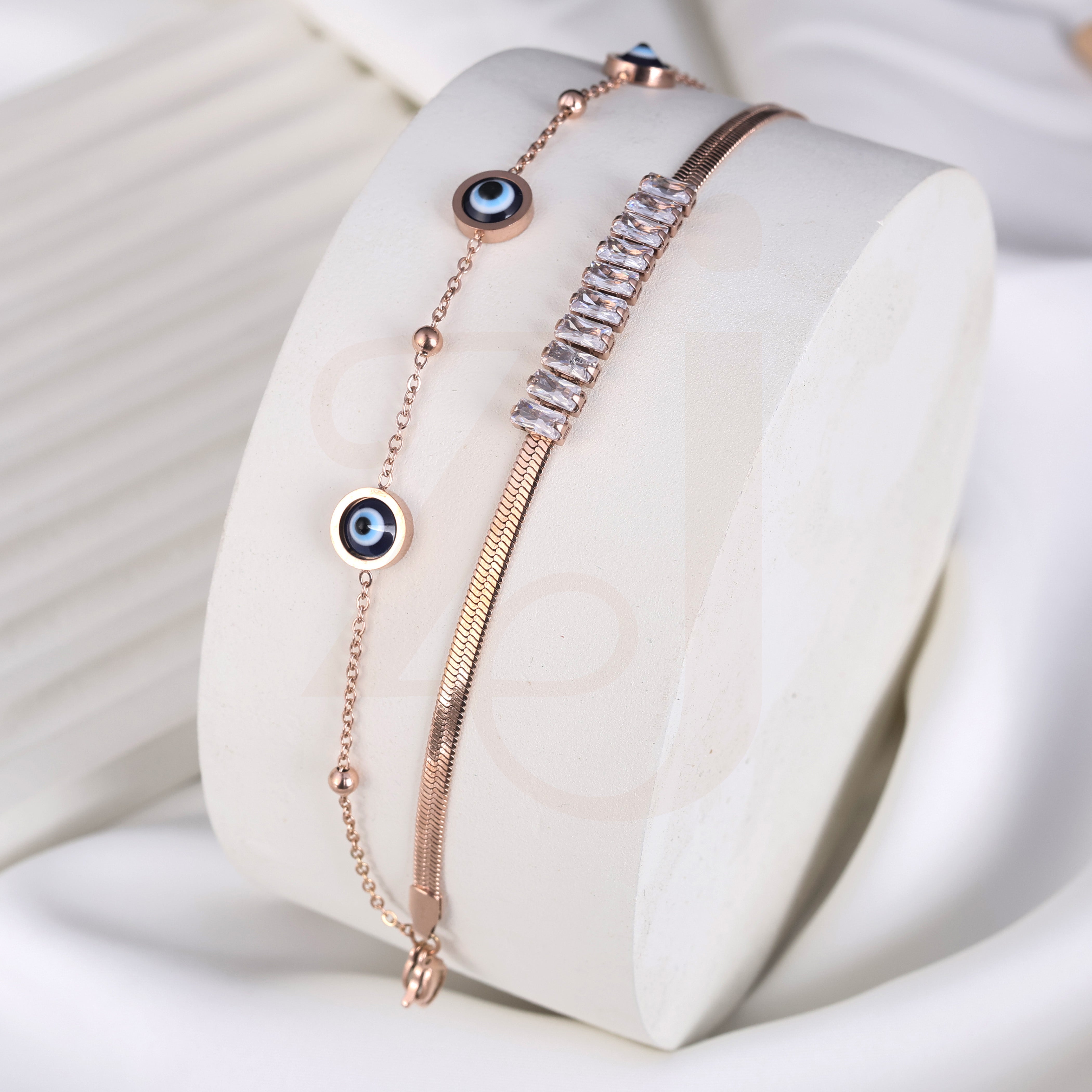 Evil Eye Rosegold Bracelet Stainless Steel