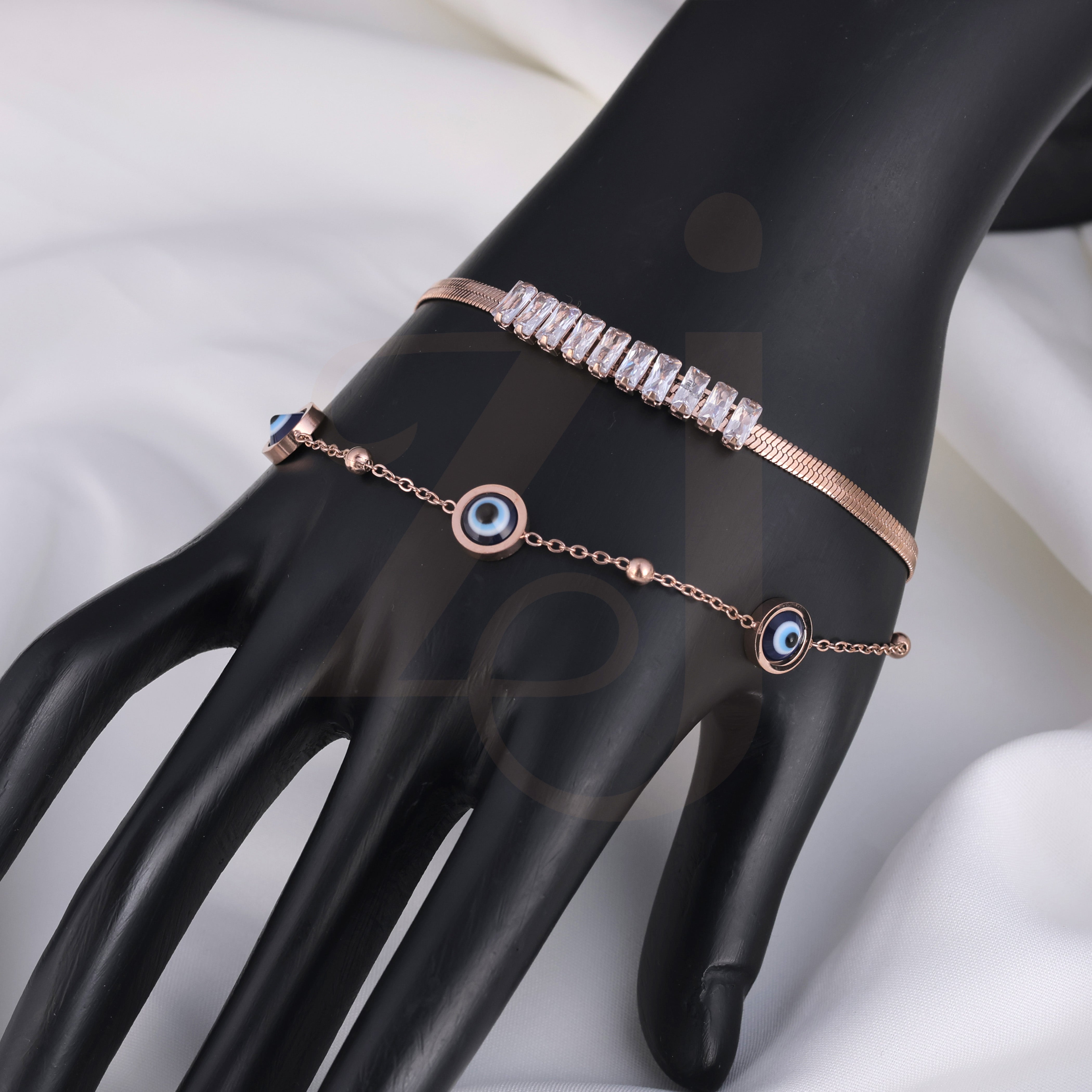 Evil Eye Rosegold Bracelet Stainless Steel