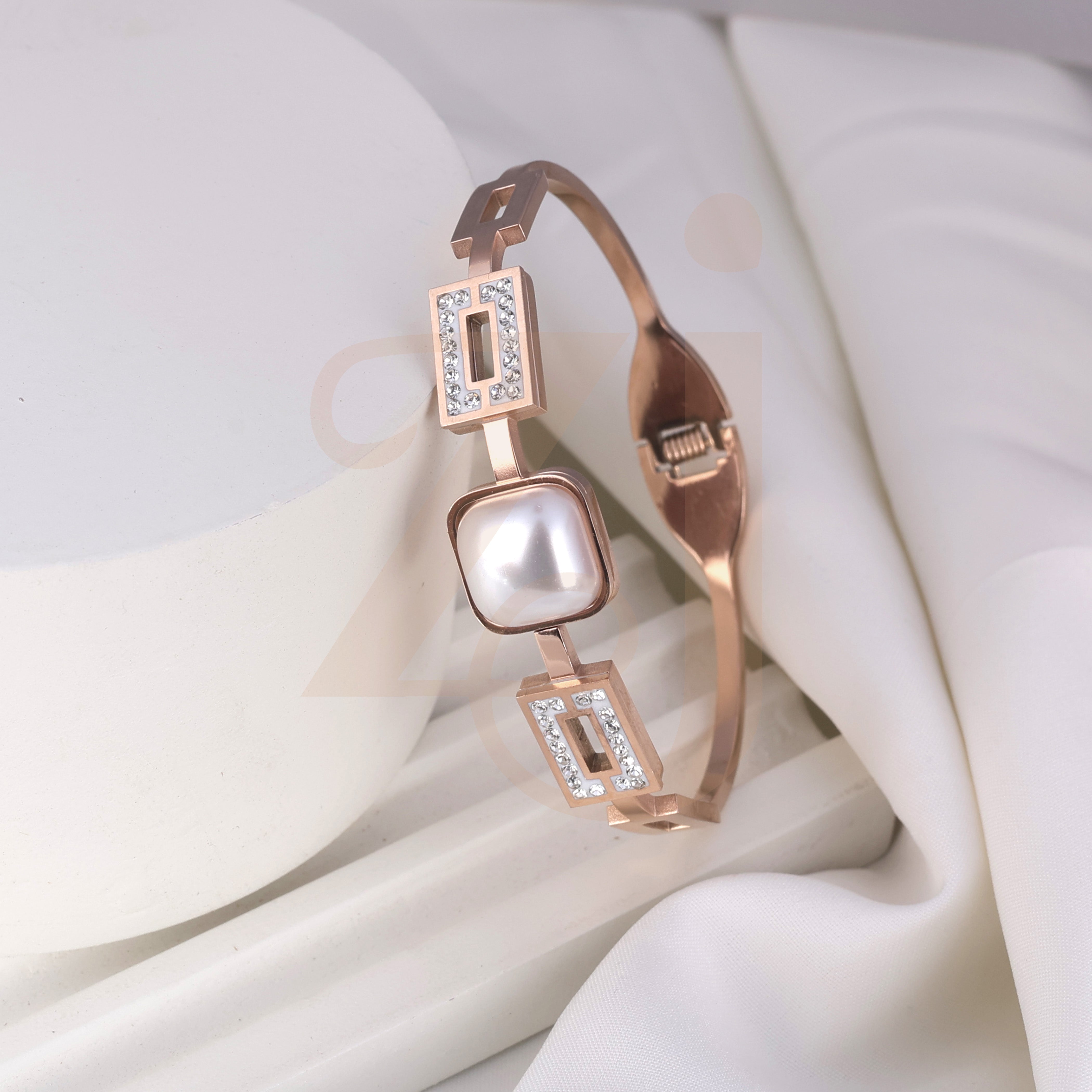 18K Rose gold stainles steel babngel brecelet