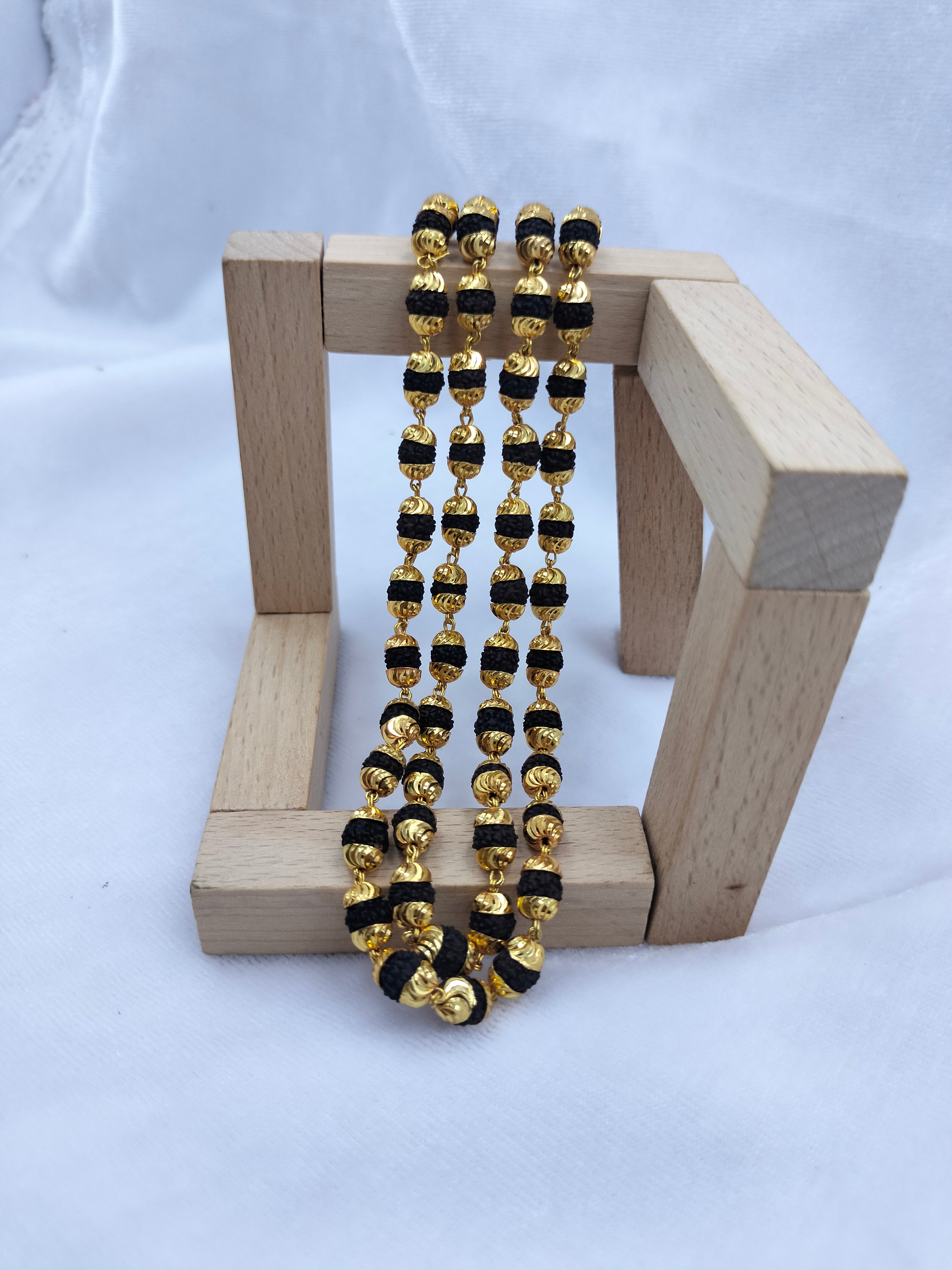 Panch Mukhi Rudraksh Gold Platend Mala