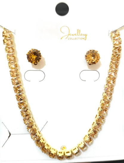Green Crystal Pendant Set for Women Wedding Party Wear