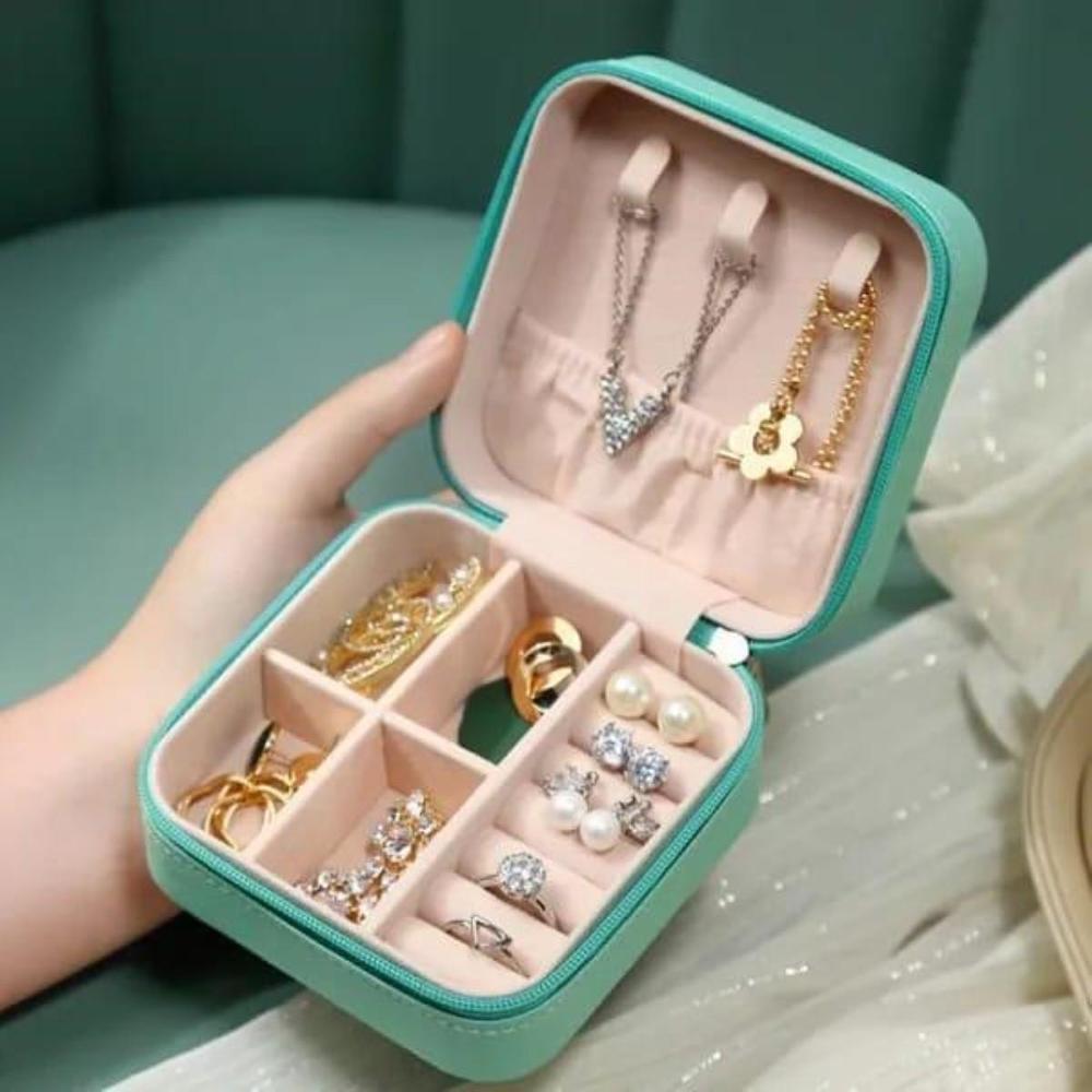 Pastel Green Jewelry Box for Rings Earrings Necklaces